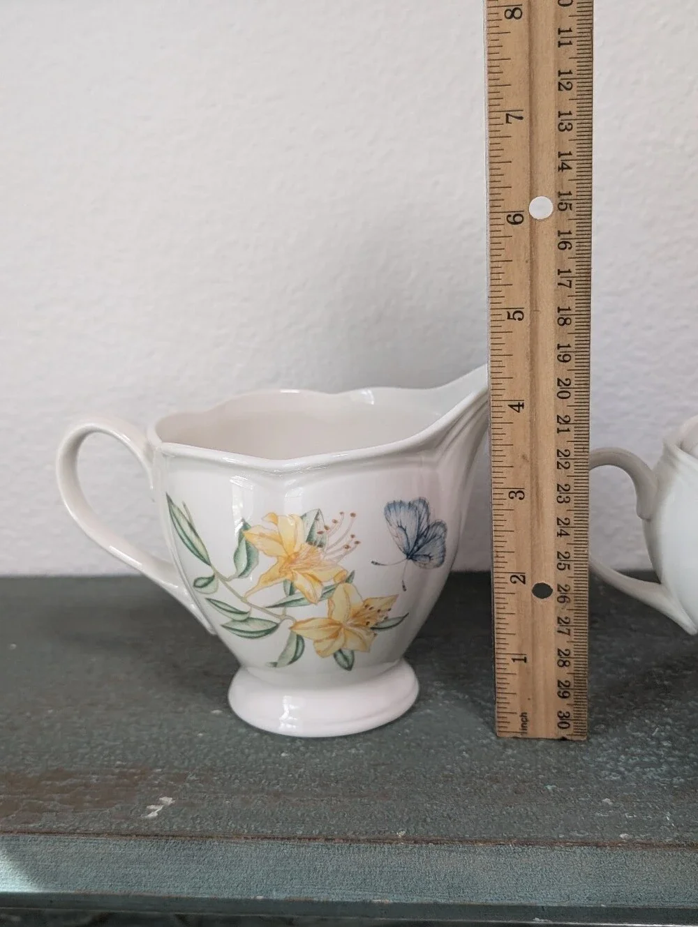 Vintage Lenox Butterfly Meadow Creamer and Lidded Sugar Louise Le Luyer Floral
